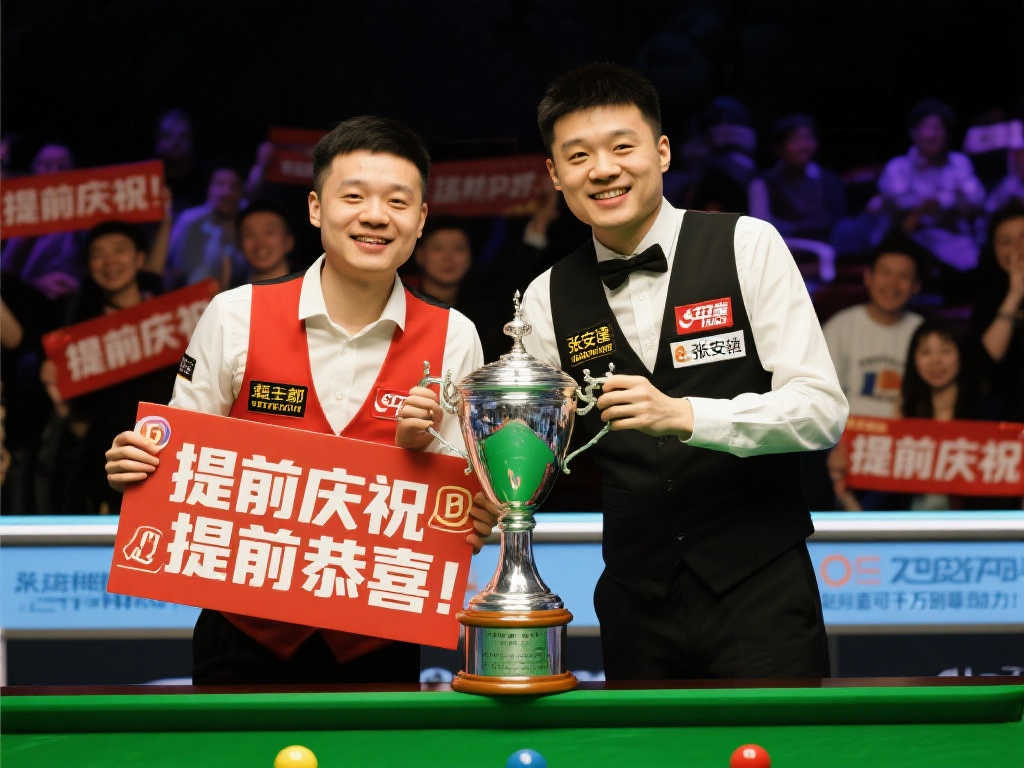 预祝成功!张安达为赵心童P图奖杯:提前祝福,不熬夜守候 预祝成功!张安达为赵心童P图奖杯:提前祝福,不熬夜守候